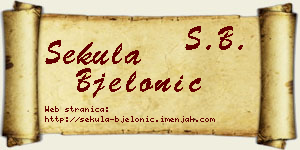 Sekula Bjelonić vizit kartica